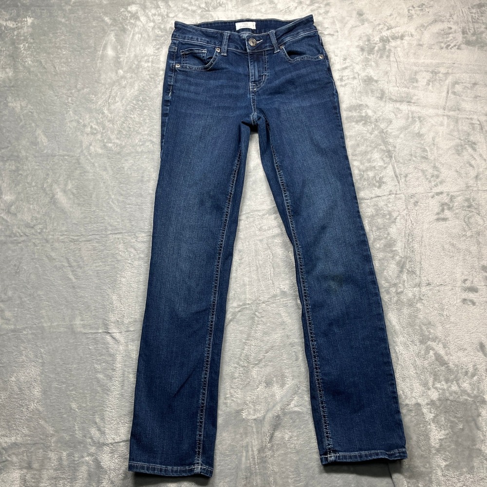 Maurices M Jeans Classic Women 0‎ Short Blue Dark Wash Mid Rise Straight Stretch